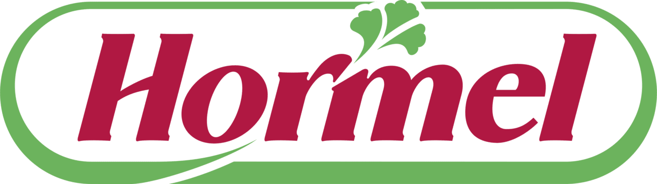 Hormel logo with green leaf design.